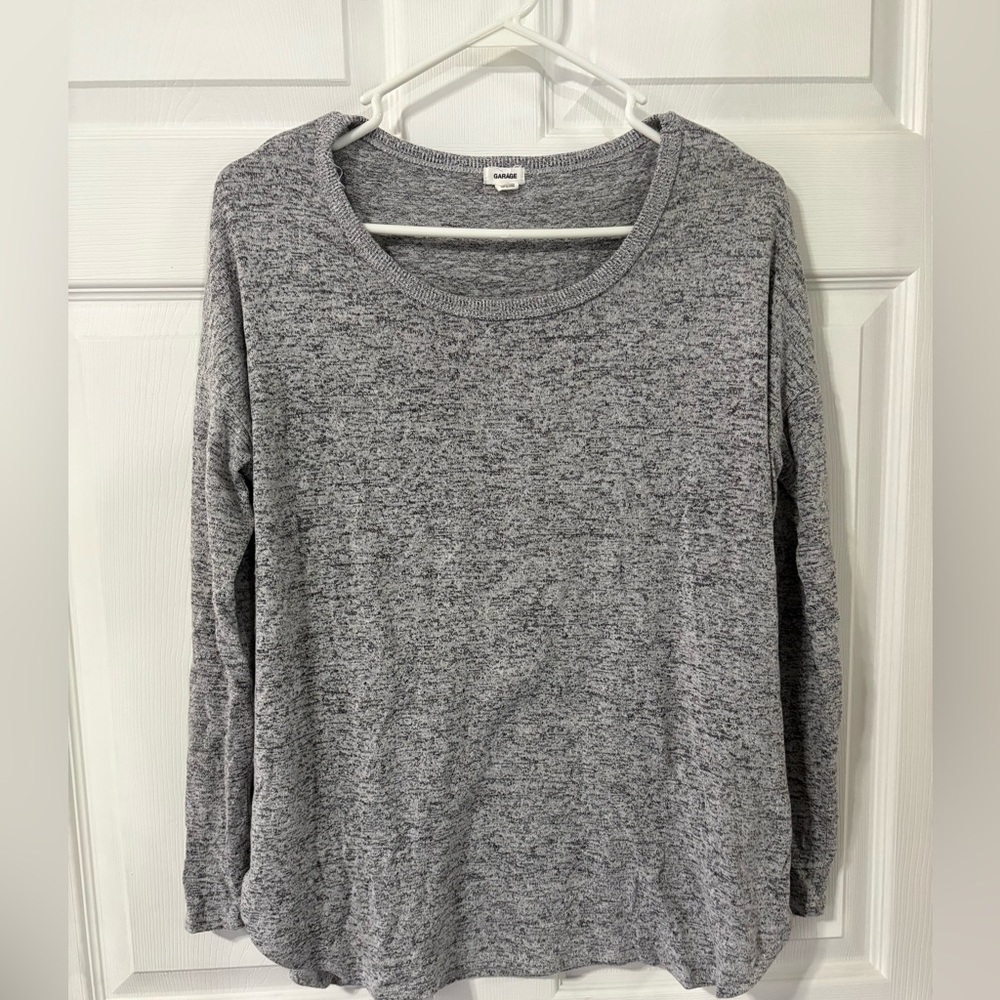 Garage Heather Gray Long Sleeve Tee size large